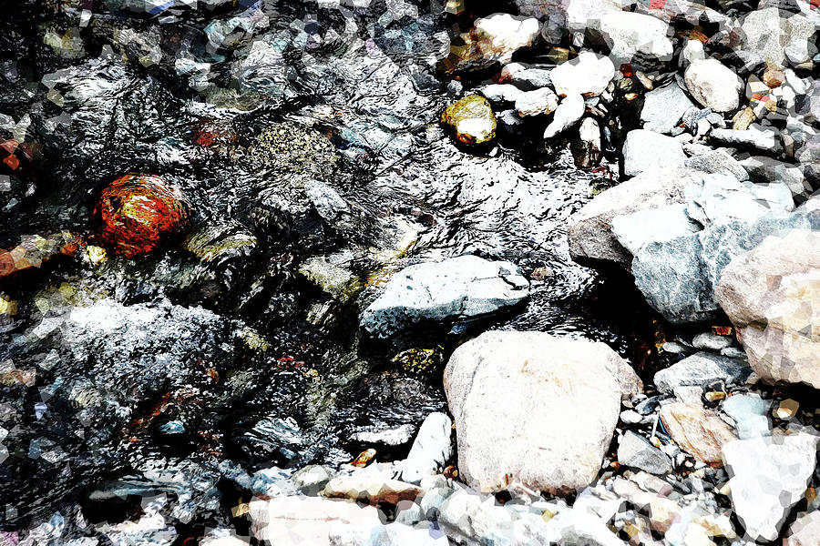Still Life Photograph - Wet Rock Dry Rock by Simone Hester