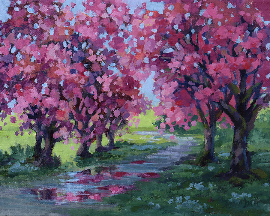 Wet Spring Painting by Karen Ilari