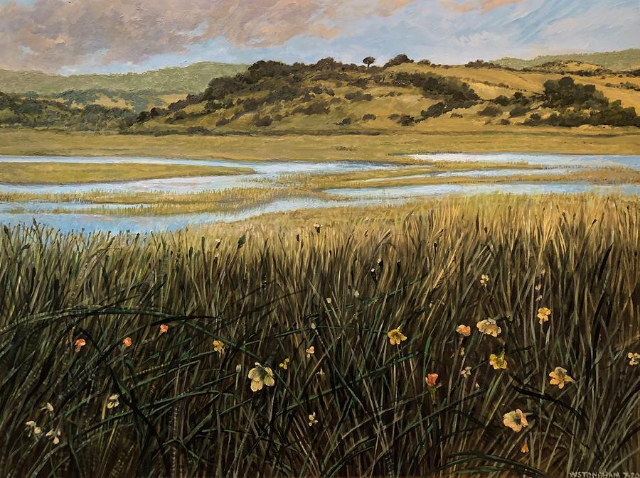 Wetlands Drakes Lagoon Painting by William Stoneham