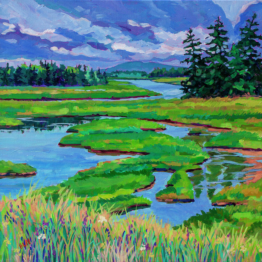 Acadia National Park Painting - Wetlands on Mount Desert Island by Heather Nagy