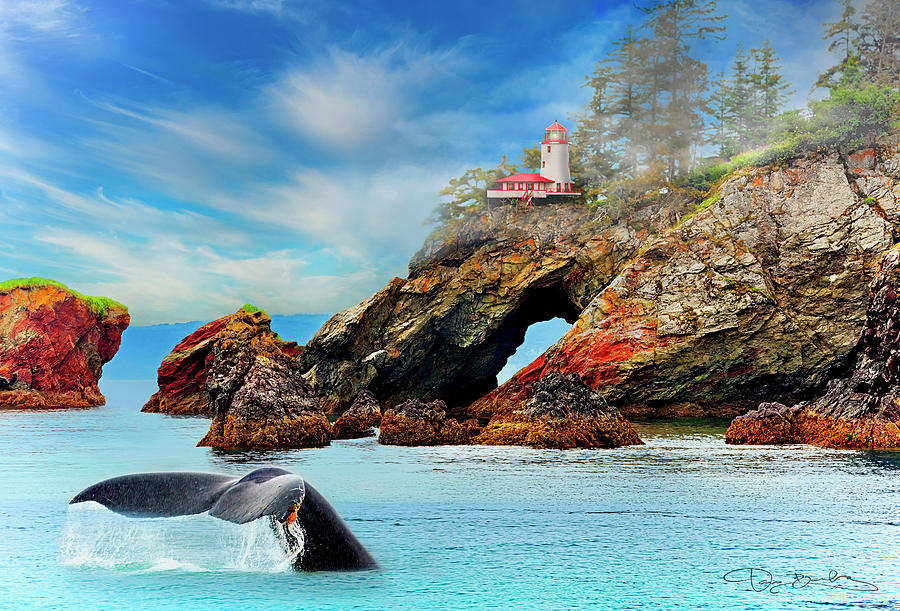 Whale And Lighthouse Photograph by Dan Barba