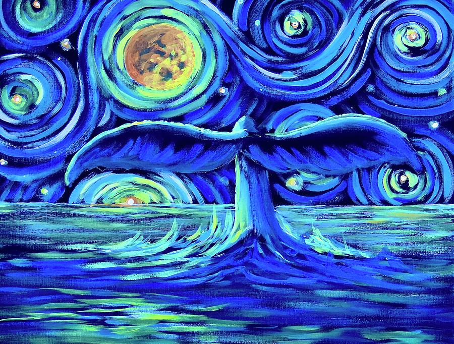 Whale of a Starry Night Painting by Chris Van Vooren - Fine Art America