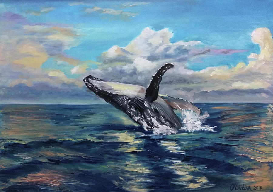 Whale Painting by Olga Nikitina - Fine Art America