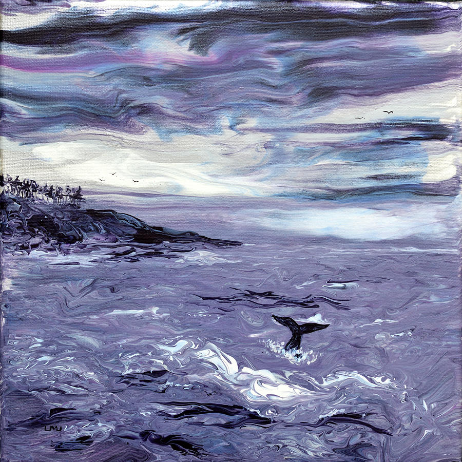 Whale Tail in Depoe Bay Painting by Laura Iverson