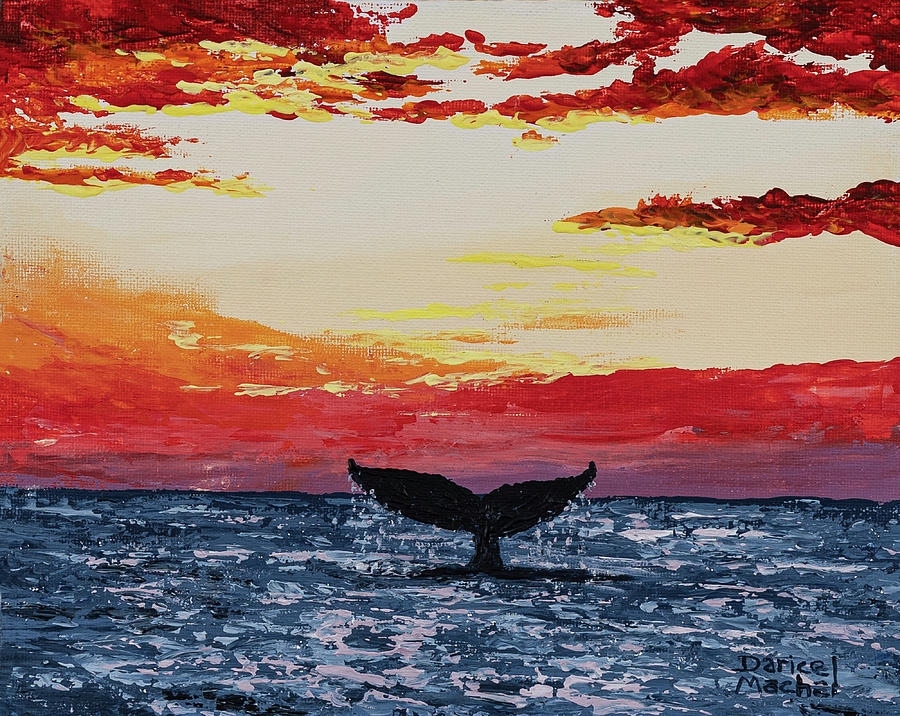 Whale Tail Sunset Painting by Darice Machel McGuire