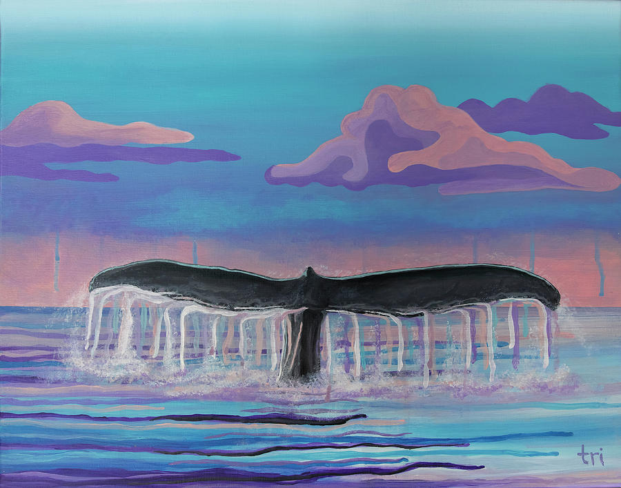 Whale Tail Painting by Trevor Isabel Fine Art America