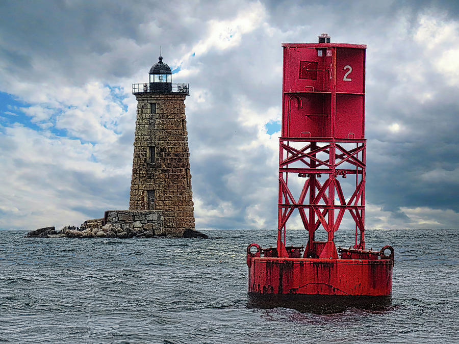 Whaleback Light and Red Lighted Buoy Photograph by Scott Loring Davis ...