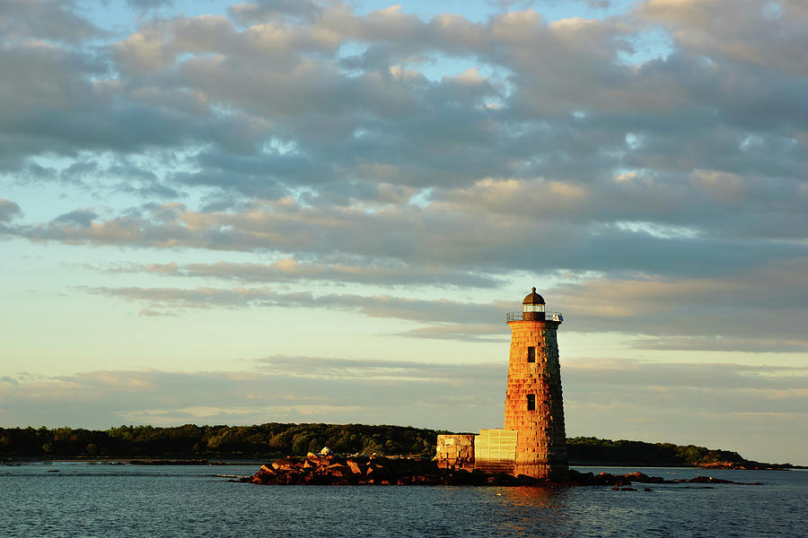 Whaleback Lighthouse - Sunset Photograph by Deb Bryce