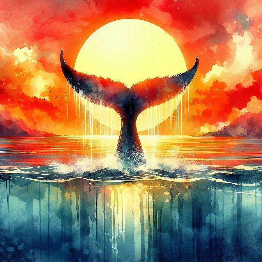 Whales Tail Digital Art by Stephanie Fischer Whales Tail Digital Art by Stephanie Fischer