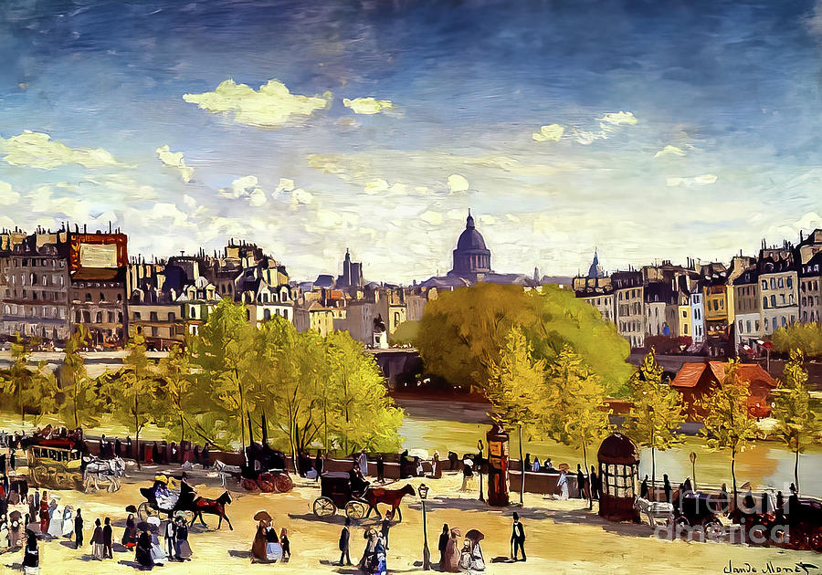 Wharf of Louvre Paris by Claude Monet 1867 Painting by Claude Monet