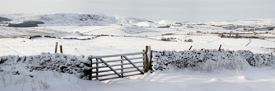 Wharfedale covered in snow in winter Yorkshire Dales Photograph by Sonny Ryse