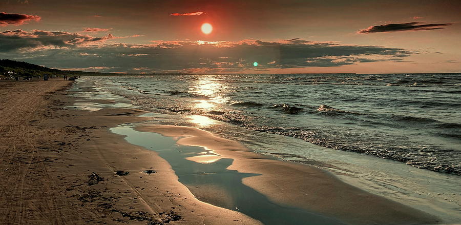 What A Glow Sunset On The Beach Latvia  Photograph by Aleksandrs Drozdovs