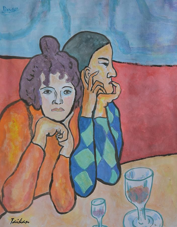 What are they thinking about? Painting by Taikan Nishimoto
