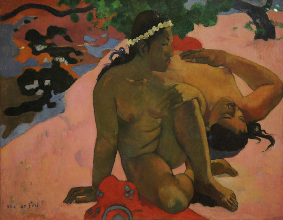 What Are You Jealous Painting by Paul Gauguin