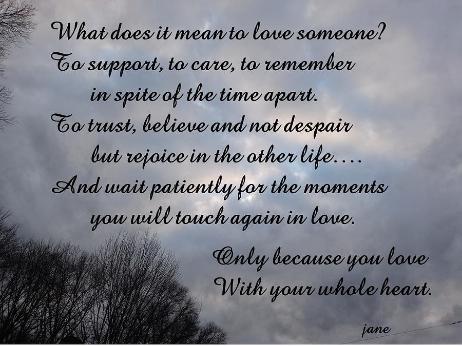 what does it mean to love someone