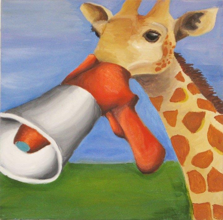 What Does the Giraffe Say Painting by Hannah Shulman - Fine Art America