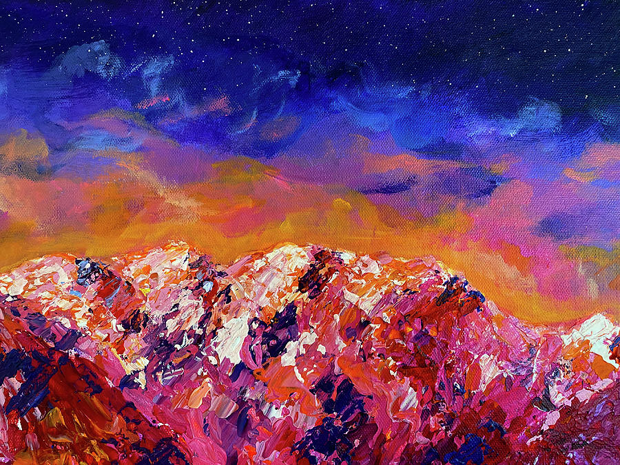 What Dreams Mountain Fragment Painting by Ashley Wright