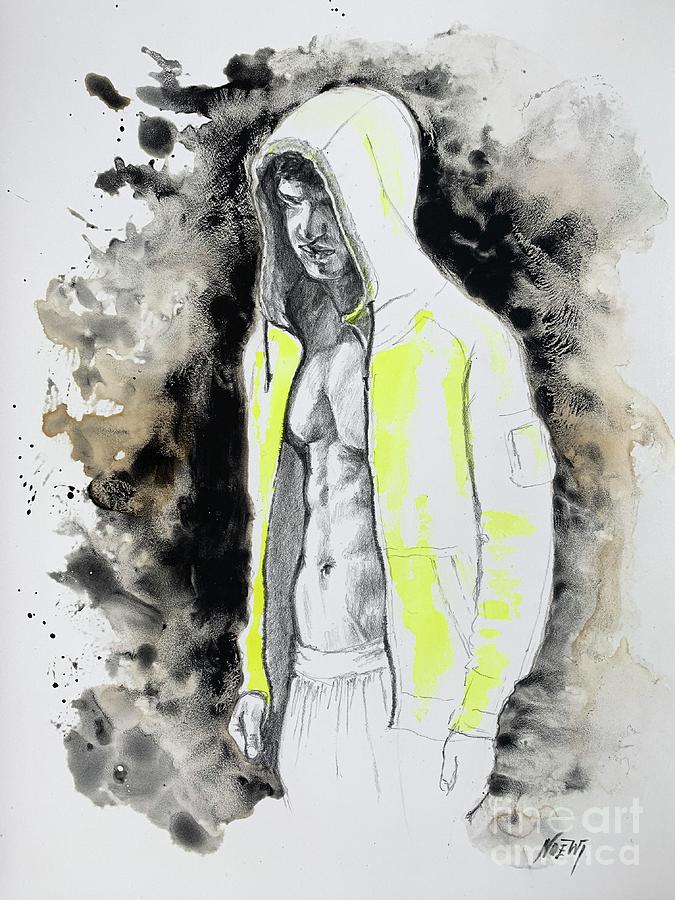 Yellow Hoody Painting by Jindra Noewi