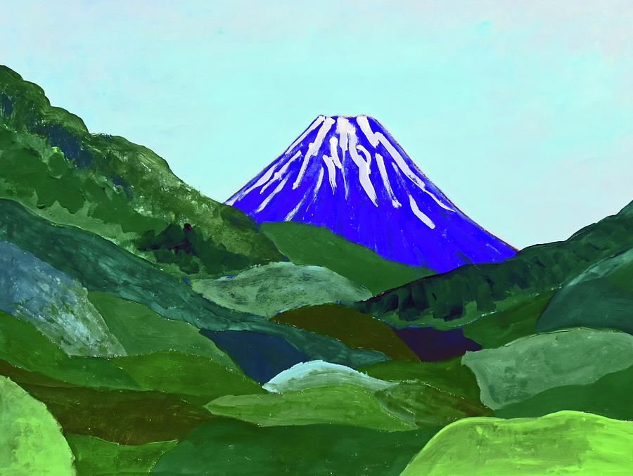 Distant view of Mt.Fuji, Japan Mixed Media by Taikan Nishimoto