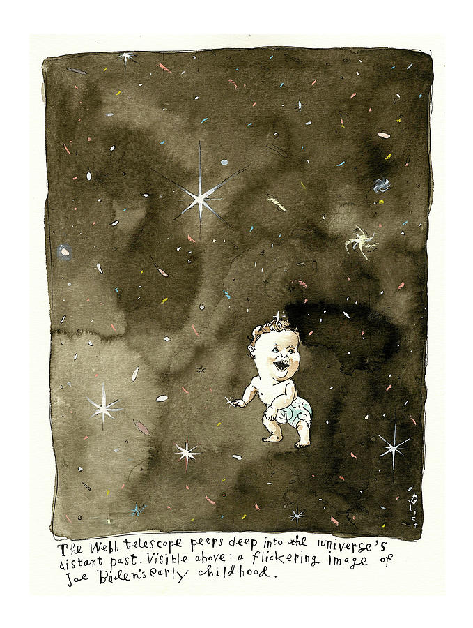 What the Webb Telescope Found in Deepest Space Painting by Barry Blitt