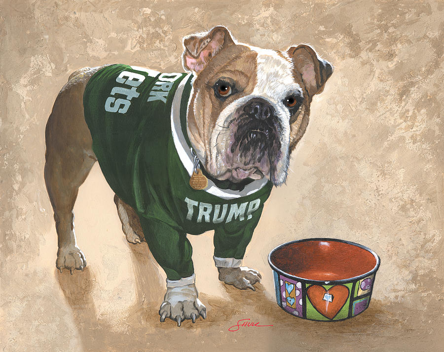 English Bulldog Painting - Whats For Dinner by Harold Shull