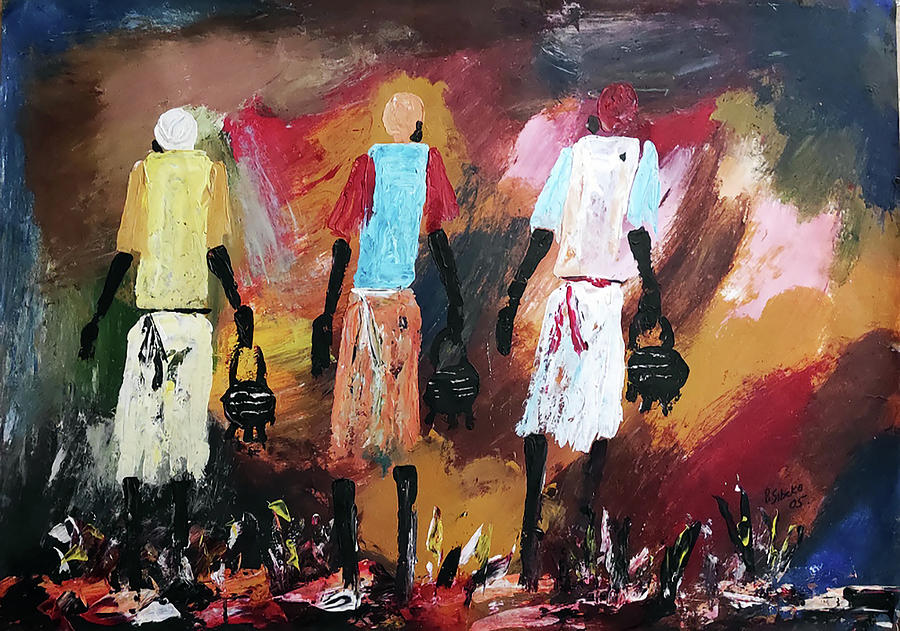 Whats For Dinner Painting by Peter Sibeko 1940-2013