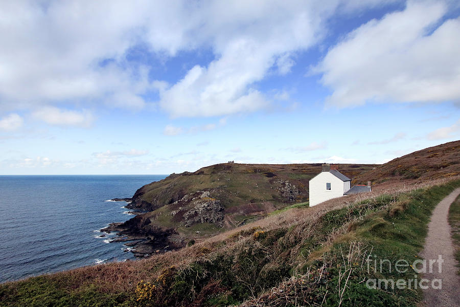 Wheal Call Cottage and Kenidjack Cliffs Photograph by Terri Waters