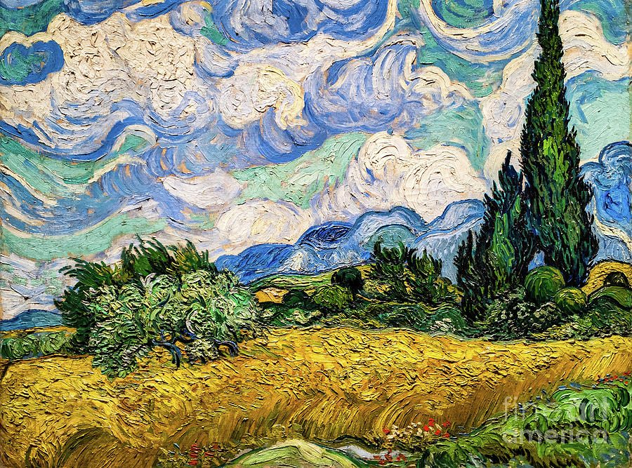 Wheat Field With Cypresses 1 By Van Gogh Painting By Vincent Van Gogh