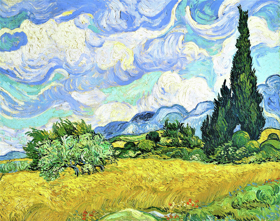 Wheat Field with Cypresses - Digital Remastered Edition Painting by Vincent van Gogh