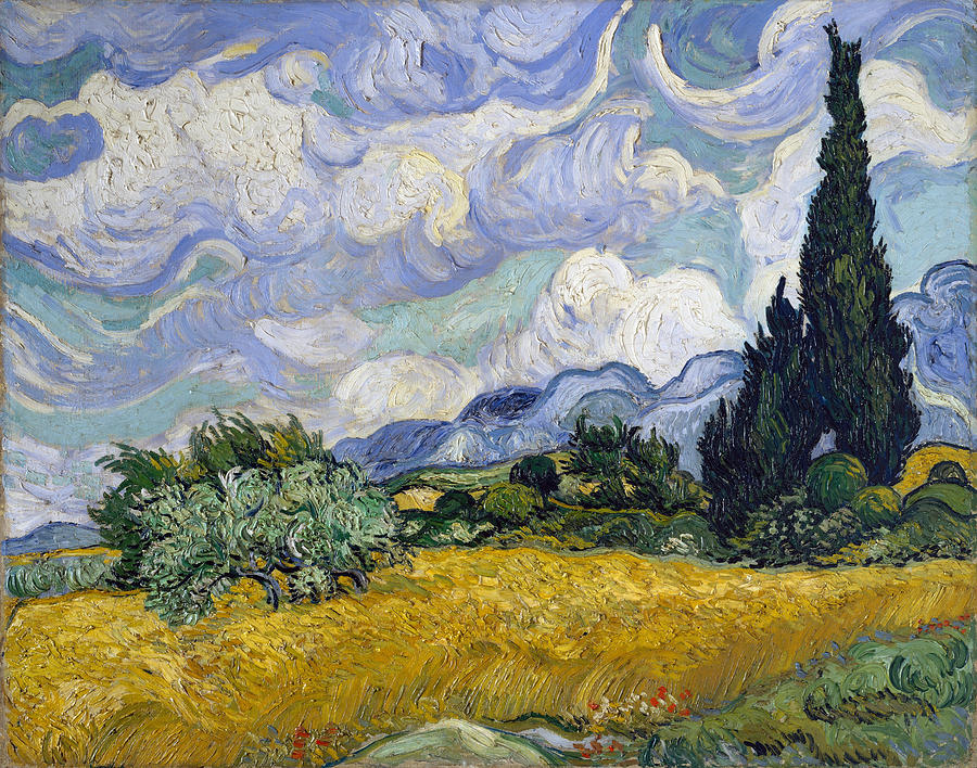  Wheat Field with Cypresses Painting by Long Shot