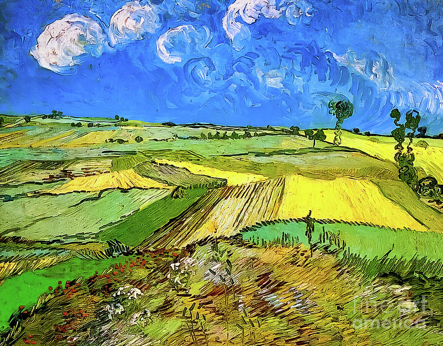 Wheat Fields at Auvers Under Clouded Sky by Vincent Van Gogh 1890 Painting by Vincent Van Gogh