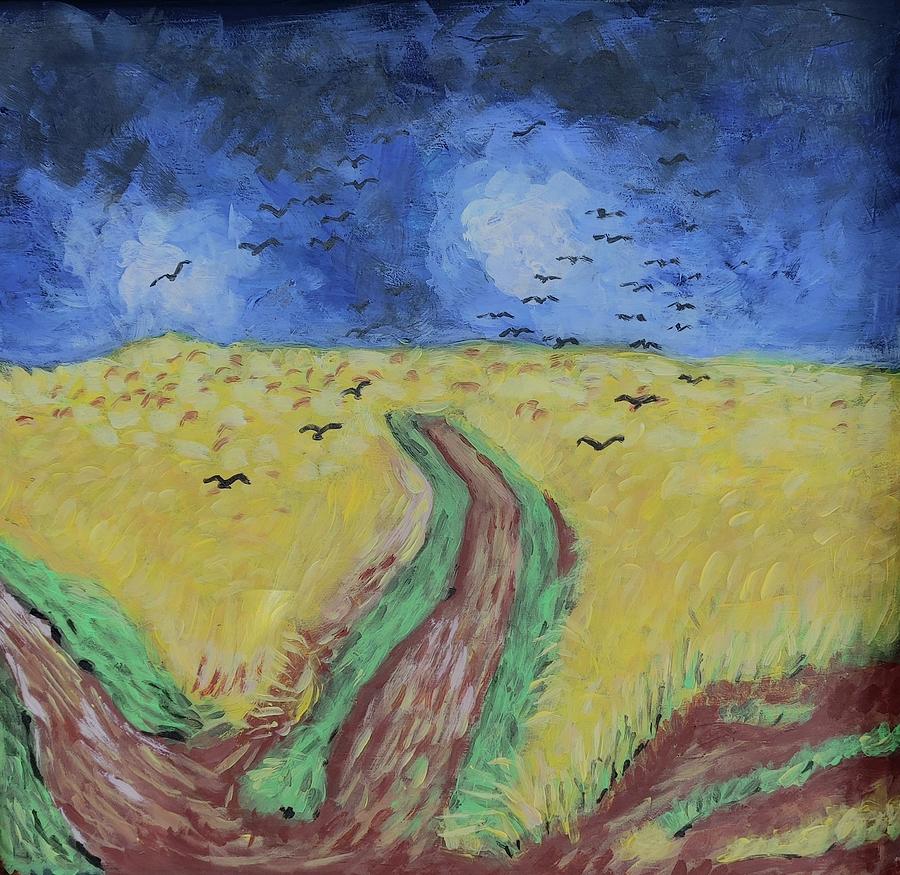 Wheatfield With Crows Painting by Hae Kim