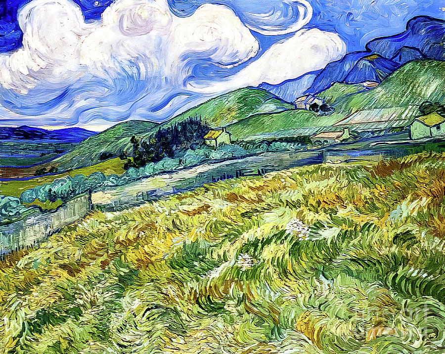 Wheatfield With Mountains in the Background by Vincent Van Gogh  Painting by Vincent Van Gogh