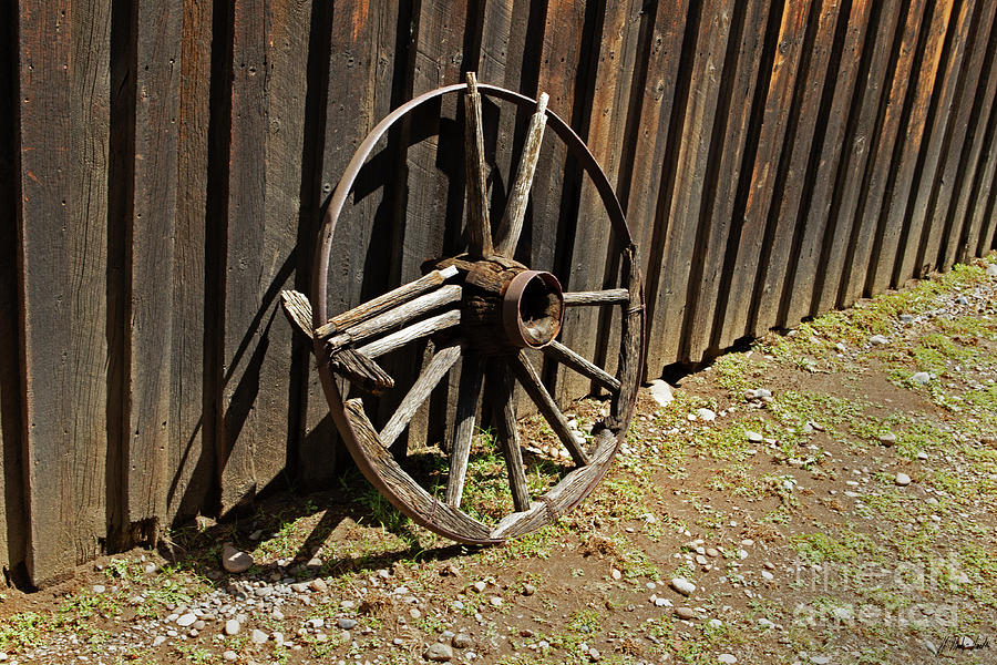 Wheel and Wall-Signed-#0349 Photograph by J L Woody Wooden