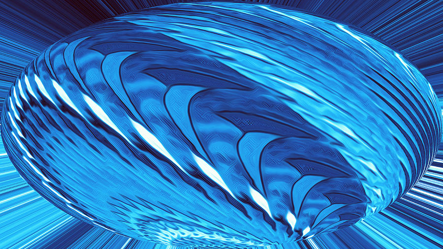 Fractal Wheel Blue Digital Art by Ronald Mills