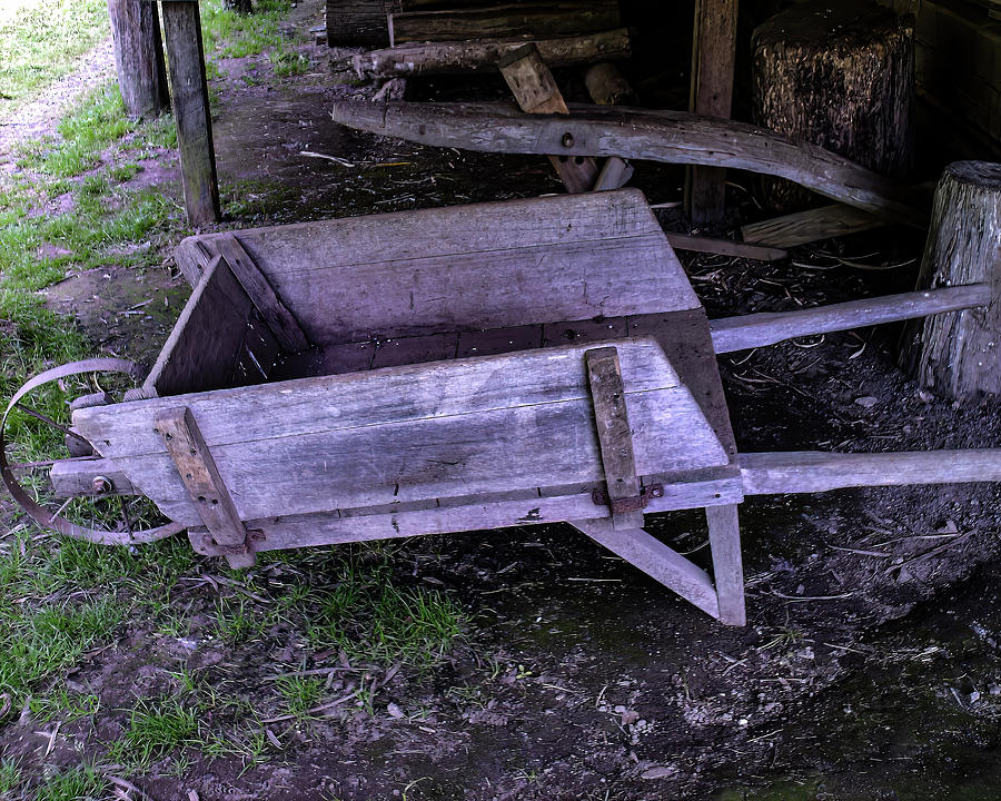 Wheelbarrow Antique Wooden Photograph by Flees Photos