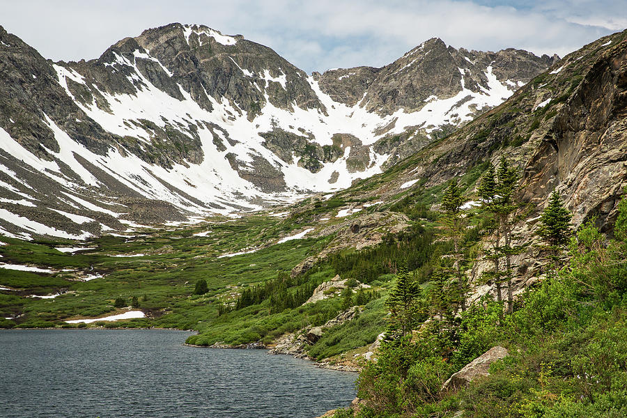 Wheeler Mountain and Blue Lake Photograph by Adam Pender