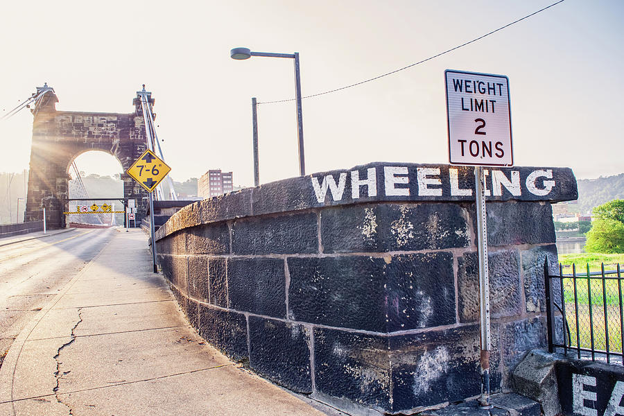 Wheeling Suspension Bridge Stonework Photograph by Aaron Geraud