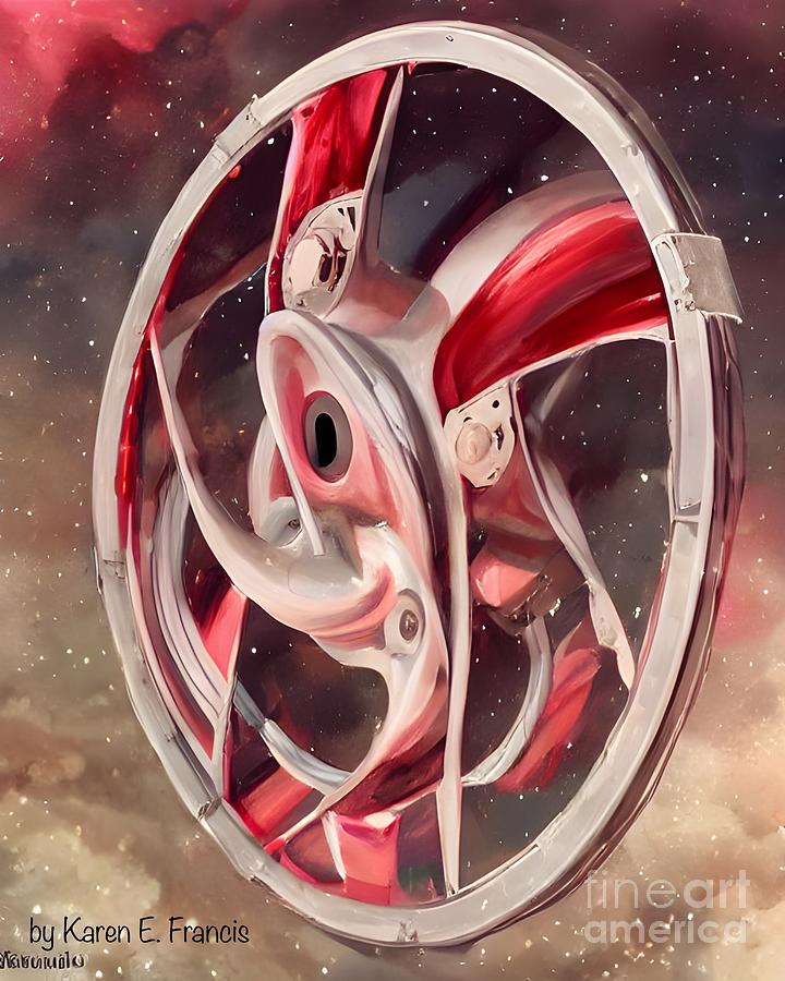 Wheels Up Red Digital Art by Karen Francis