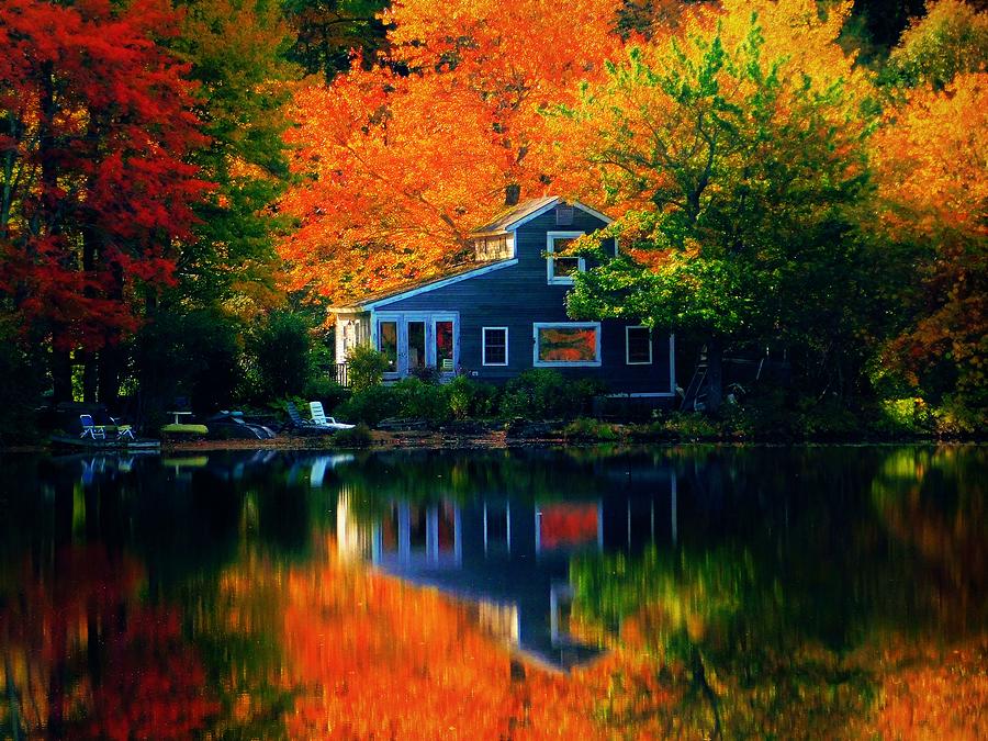 -  Wheelwright Pond, Lee, New Hampshire Photograph by THERESA Nye