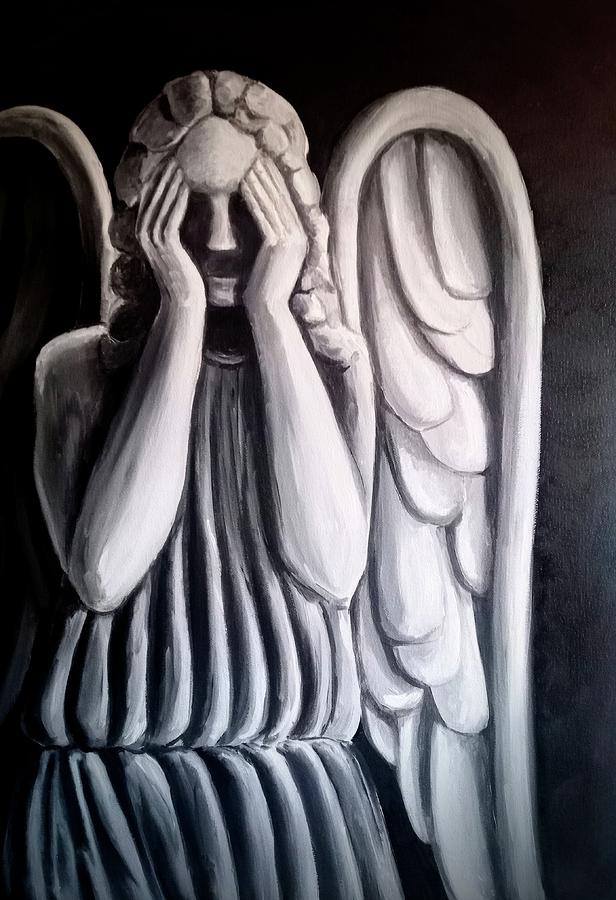 Wheeping Angel Digital Art by Sophia Gaki Artworks
