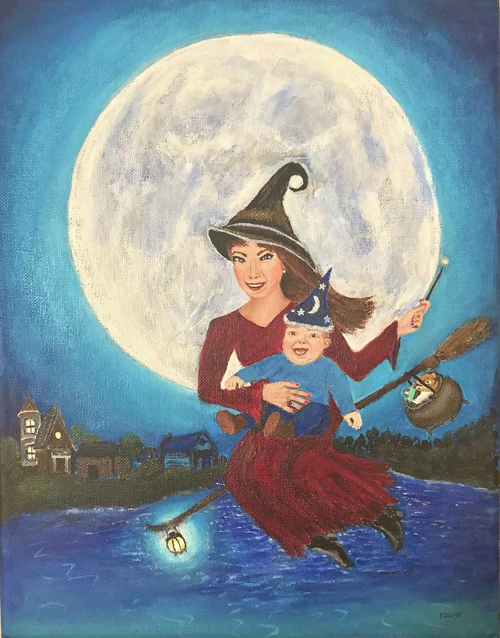 Harry Potter Painting - When A Witch Becomes A Mom by Sofia Ula