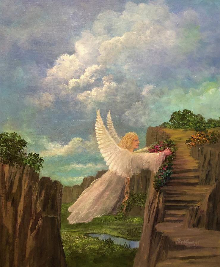 Garden Angel  Painting by Rand Burns