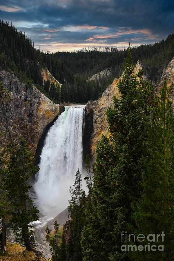 When God Speaks You Listen Yellowstone Falls Digital Art by Tammy Keyes