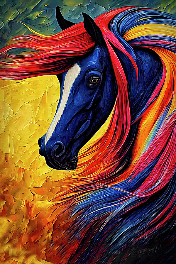 The Colorful Horse Digital Art by OLena Art | Fine Art America