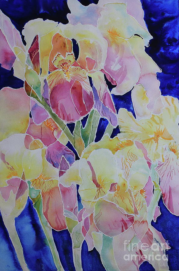 Iris Painting - When Irises Dance by Marsha Reeves