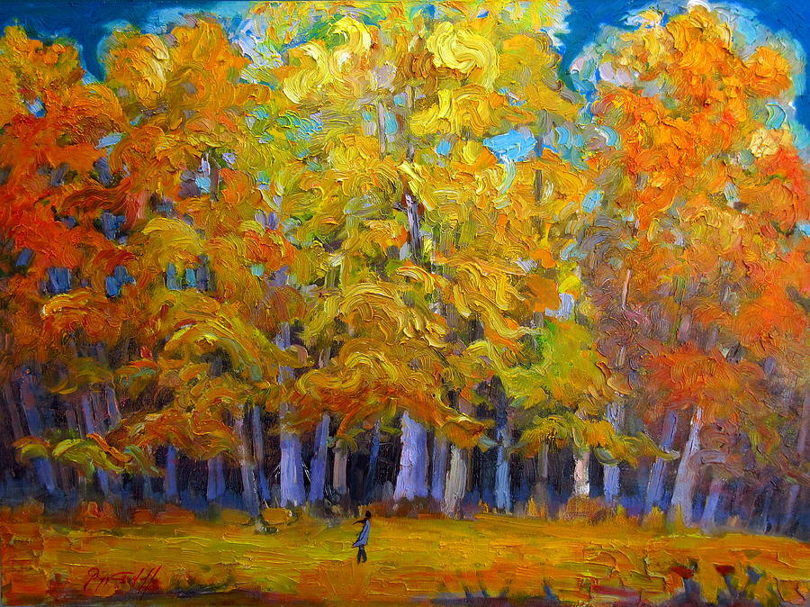 When Leaves Fall and the Wind Blows Painting by Gregg Caudell
