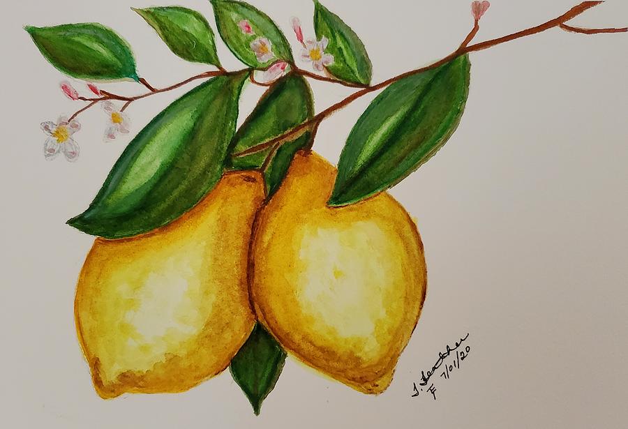 Lemon Painting - When Life Gives You Lemons by Terry Feather