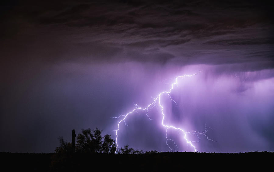 When Lightning Strikes The Desert  Photograph by Saija Lehtonen