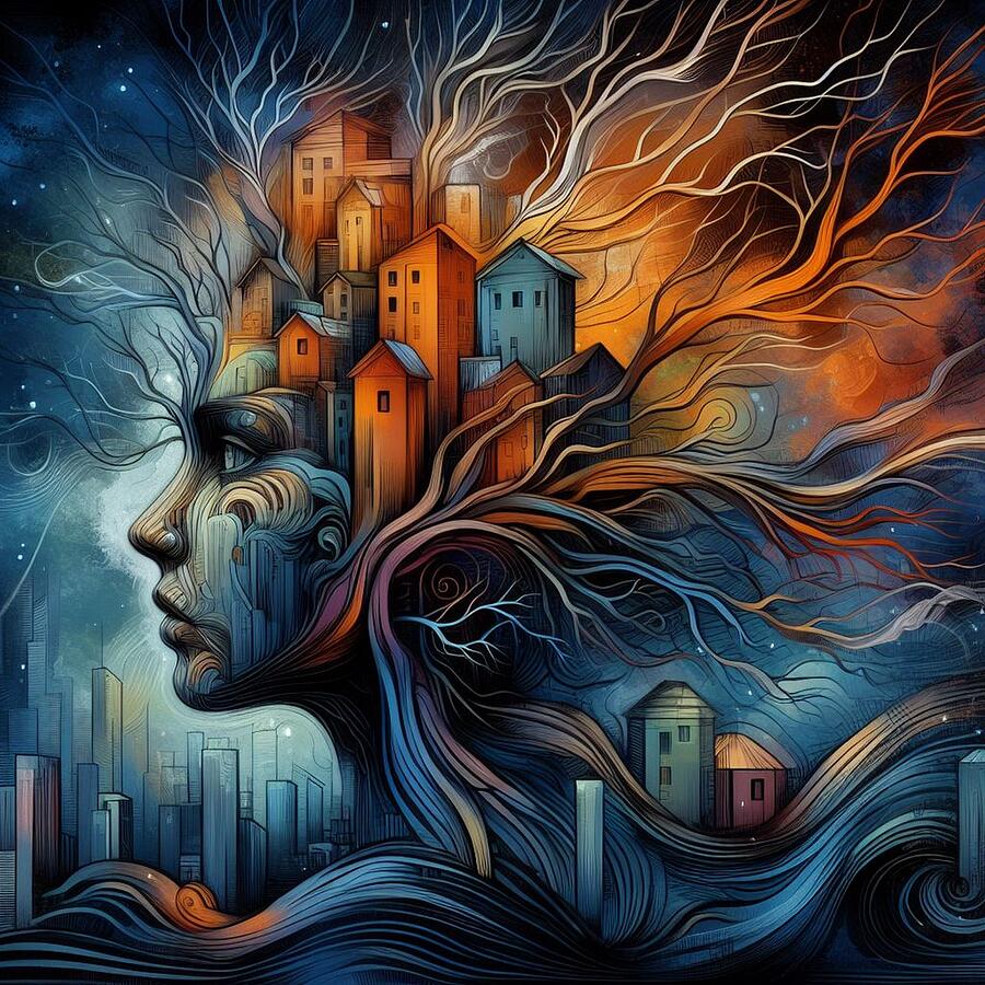 When Nature and City Collide in the Silhouette of Imagination Digital Art by Artfinity X When Nature and City Collide in the Silhouette of Imagination Digital Art by Artfinity X